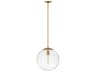 Warby 1-Light Heritage Brass Glass Globe Pendant