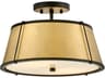 Clarke 2-Light Black Lacquered Dark Brass Semi Flush Mount