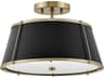 Clarke 2-Light Warm Brass Drum Semi Flush Mount