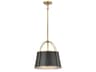 Clarke 1-Light Warm Brass Black Drum Pendant