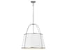 Clarke 4-Light Polished Nickel Matte White Drum Pendant