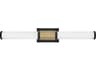 Zevi Black Lacquered Brass Glass LED Vanity Light