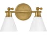 Arti 2-Light Heritage Brass Glass Vanity Light
