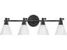 Arti 4-Light Black Glass Vanity Light