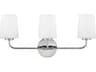 Kline 3-Light Chrome Glass Vanity Light