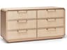 Marsh 6-Drawers Beige Oak Wood Double Dresser