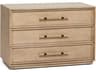 Clement 3-Drawers Beige Mahogany Wood Nightstand