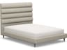 Channel Beige Hardwood Upholstered Queen Platform Bed
