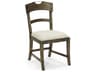 Jc Casual Acacia Wood Brown Upholstered Armless Dining Chair