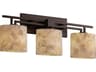 Alabaster Rocks 3-Light Bronze Vanity Light