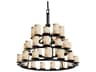 Alabaster Rocks 36-Light Bronze Cylinder Tiered Chandelier