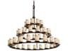 Alabaster Rocks 45-Light Bronze Cylinder Tiered Chandelier