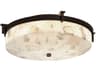 Alabaster Rocks 2-Light Bronze Round Flush Mount