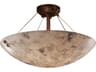 Alabaster Rocks Bronze Bowl Semi Flush Mount