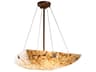 Alabaster Rocks 6-Light Bronze Bowl Pendant
