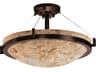 Alabaster Rocks 8-Light Bronze Bowl Semi Flush Mount