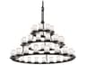 Clouds 45-Light Black Cylinder Tiered Chandelier