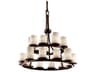 Clouds 21-Light Bronze Cylinder Tiered Chandelier