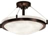 Clouds 3-Light Bronze Bowl Semi Flush Mount