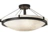 Clouds 6-Light Nickel Glass Round Semi Flush Mount
