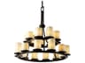 Candlearia 21-Light Black Cylinder Tiered Chandelier