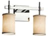 Textile 2-Light Chrome Vanity Light