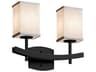 Textile 2-Light Black Vanity Light