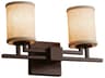 Textile 2-Light Bronze Vanity Light