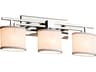 Textile 3-Light Chrome Vanity Light