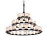 Textile 45-Light Black Cylinder Tiered Chandelier