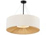Textile Warren 8-Light Matte Black Off White Drum Pendant