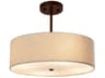 Textile 3-Light Bronze Drum Pendant
