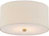 Textile Classic 2-Light Off White Drum Flush Mount