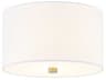 Textile Classic 2-Light White Drum Flush Mount