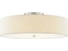 Textile Classic 6-Light Nickel Off White Drum Semi Flush Mount
