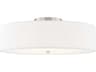 Textile Classic 6-Light Nickel White Drum Semi Flush Mount