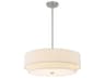 Textile Classic 5-Light Nickel White Drum Pendant