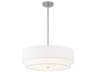 Textile Classic 5-Light Nickel White Drum Pendant