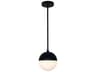 Fusion 1-Light Black Glass LED Globe Mini Pendant