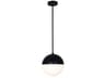Fusion 2-Light Black Glass LED Globe Mini Pendant