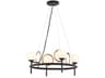 Fusion 4-Light Matte Black Brass Glass LED Globe Chandelier
