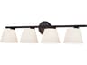 Fusion 4-Light Matte Black Glass Vanity Light