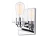 Fusion 1-Light Polished Chrome Glass Wall Sconce