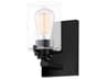 Fusion 1-Light Matte Black Glass Wall Sconce