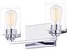 Fusion 2-Light Polished Chrome Glass Vanity Light