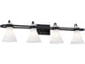 Fusion 4-Light Matte Black Glass Vanity Light