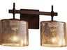 Fusion 2-Light Bronze Glass Vanity Light