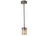 Fusion 1-Light Nickel Glass Cylinder Mini Pendant