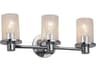 Fusion 3-Light Chrome Glass Vanity Light