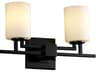 Fusion 2-Light Black Glass Vanity Light